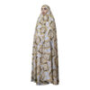 Wit-gouden gebedsjurk met bloemen – Iraanse overhead-hijab voor dames