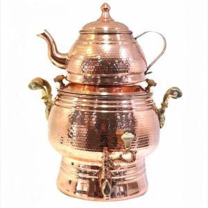 Perzische Koperen Fornuis Samowar Theemaker met Theepot Model Dorna