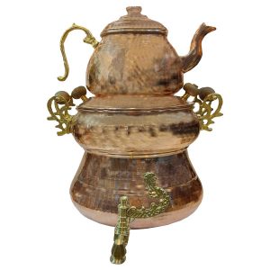 Perzische Koperen Fornuis Samowar Theemaker met Theepot Model Royal