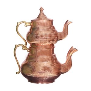 Perzische Koperen Dubbele Theepot Duurzaam & Gehamerd – Sahra