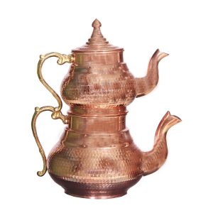 Perzische Koperen Dubbele Theepot Duurzaam & Gehamerd – Varna