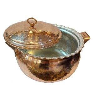 Iraanse Koperen Kookpan – Klassieke oosterse stijl (gehamerd), model Dana