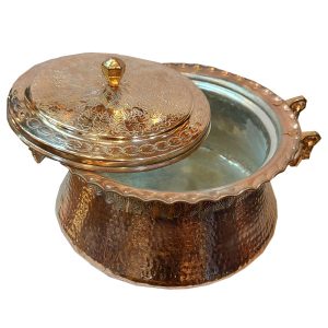 Iraanse Koperen Kookpan – Klassieke oosterse stijl (gehamerd), model Sava