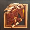 Khatamkari Houten Inlegkunst – Artistiek Paard