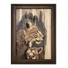 Ingelijste Houten Gesneden Kunst – Dieren Thema Kat