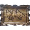 Ingelijste Houten Gesneden Kunst – Dieren Thema Rennen Paarden