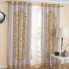 Gedrukte Fluwelen Oogletgordijn – Gouden Design
