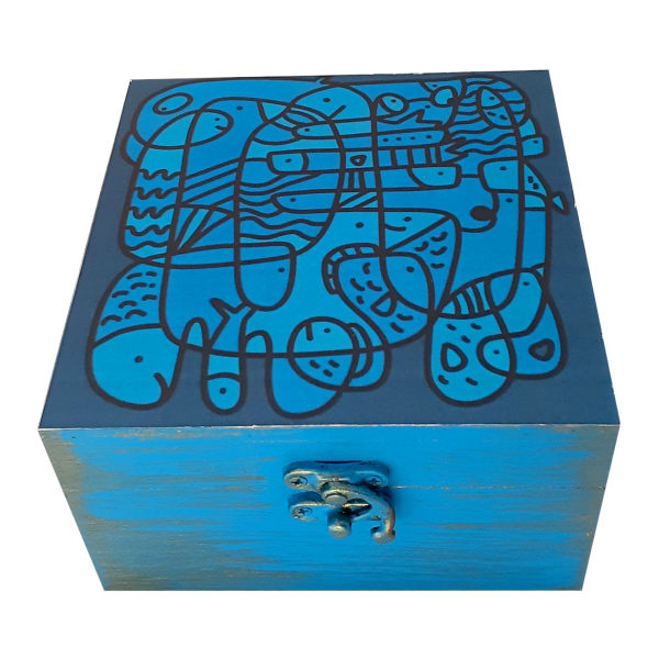 Houten Doos voor Cadeau met Artistiek Patroon – Naghashi