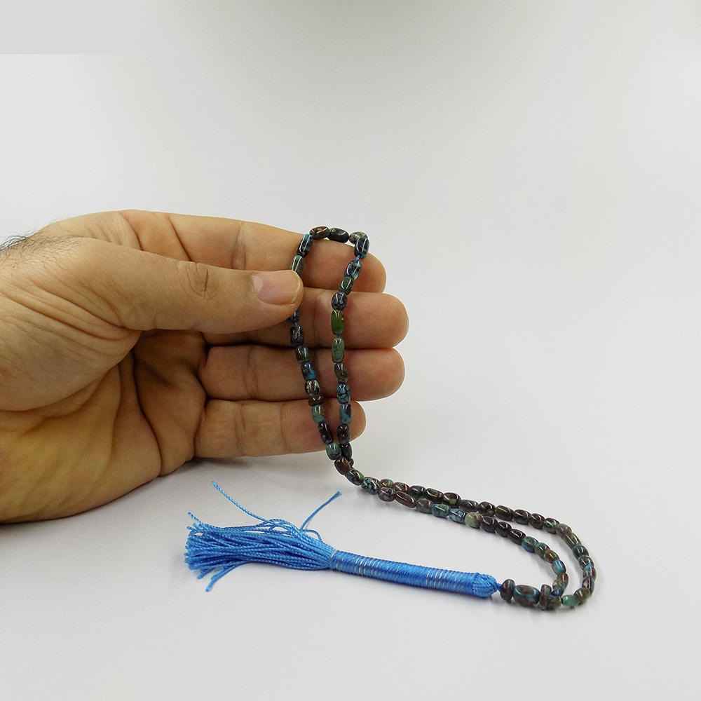 Perzische Neyshabur Turquoise Rozenkrans: Gebed 66 Kralen Handgemaakte Tasbih Diba