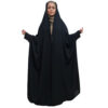 Zwarte abaya-chador met mouwen – Volledig bedekkende moslim kleding (Hami)