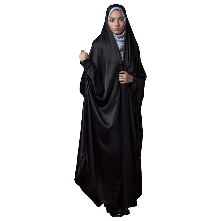 Zwarte chador met mouwen in Fatemi-stijl – Islamitische overhead-hijab