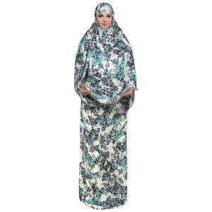Islamitische Namaz Chador voor Vrouwen Ideaal voor Gebed – Blauwe Bloemen