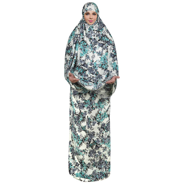 Islamitische Namaz Chador voor Vrouwen Ideaal voor Gebed – Blauwe Bloemen