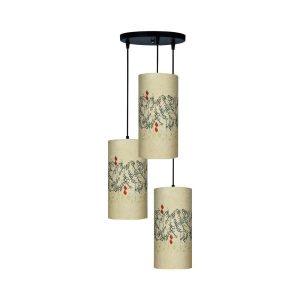 Stoffen Cluster Hanglamp met Fluwelen Cilinder Lampenkap – Calligraphy