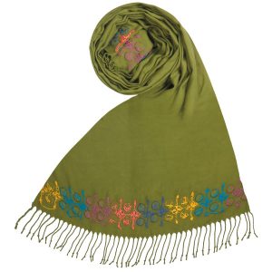 Balochi Geborduurde Sjaal voor Vrouwen Lichtgroen