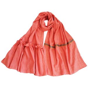 Balochi Geborduurde Sjaal voor Vrouwen Roze