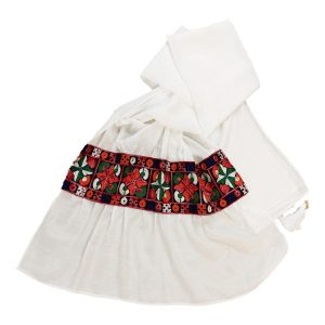Balochi Geborduurde Sjaal voor Vrouwen Wit