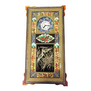 Handgemaakte Perzische Houten Wandklok – Khatam Marquetry, Faran