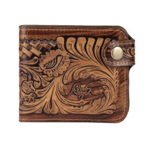 Perzische Leren Bifold Portemonnee met Anil Design