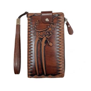 Perzische Leren Lange Portemonnee met Charmine Design