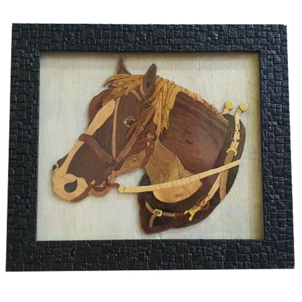 Khatamkari Houten Inlegkunst – Artistiek Paard