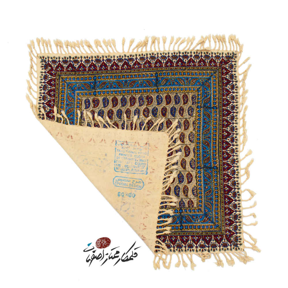 Perzisch Tafelkleed Kalamkari – Handgemaakte Blokdruk Isfahan – Sarvi Groen