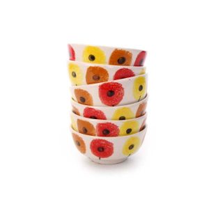 Handgemaakte Witte Aardewerkkommen – Set van 6