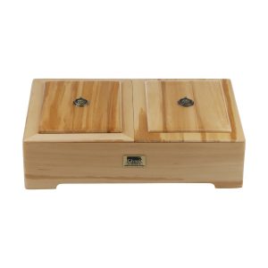Houten kruidenthee organizer met ingebouwde warmer