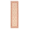 Handgeknoopt Perzisch Tabriz Yara Loper (Elegant Bloemenpatroon) - Crème Zijde & Wol