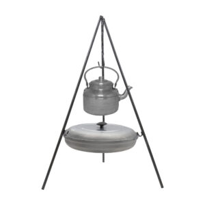Kookdriepoot ketel voor kampvuur met pan & ketel – Complete set voor buitenmaaltijden