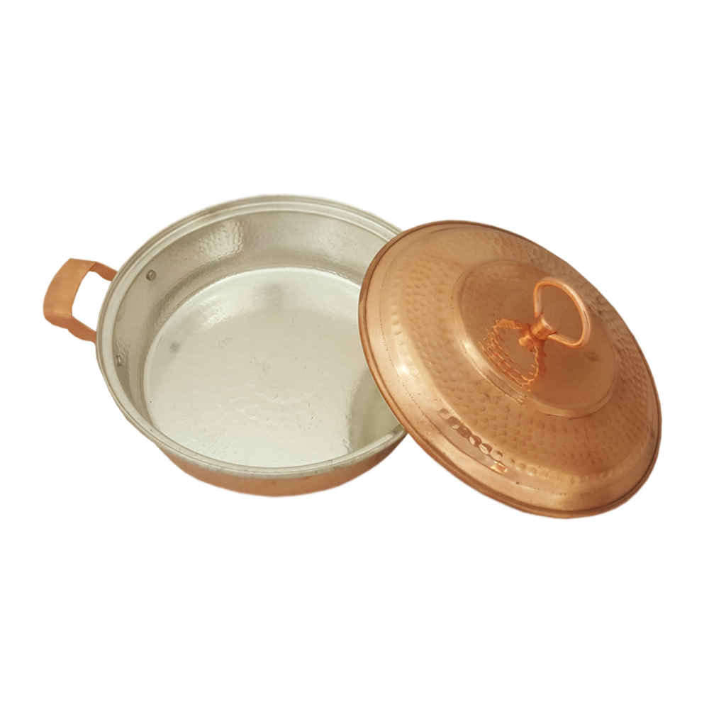 Perzische koperen sauteerpan – Handgemaakt met deksel (Dara Model)