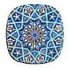 Turquoise Iraanse Geometrische Onderzetters – Ronde Artistieke Houten Set