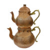 Perzische Dubbele Koperen Theepot - Janan Gehamerd Design
