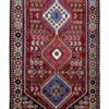 Handgeknoopt Perzisch Bakhtiyari Arsalan Loper (Tribale Geometrische Ruit) - Rode Wol