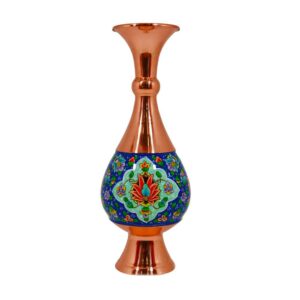 Decoratieve koperen vaas handbeschilderd met Perzisch Minakari-emaille Leyli