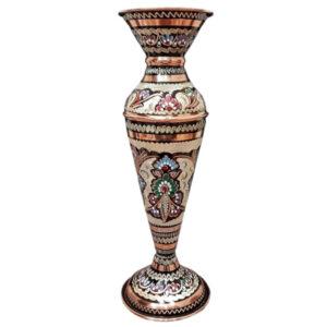 Decoratieve koperen vaas handbeschilderd met Perzisch Minakari-emaille Sarvin