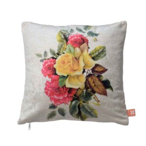Fluwelen bedrukte kussensloop – Roos Ontwerp (Set van 2)
