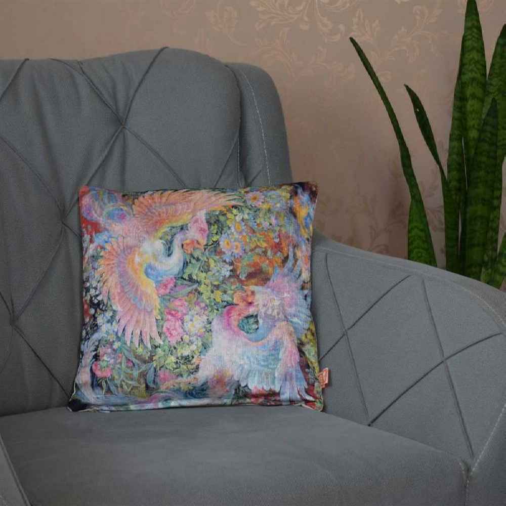 Perzische fluwelen kussensloop – Simorgh ontwerp (set van 2)