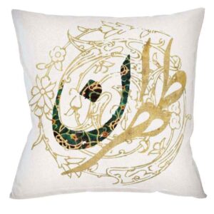 Perzische fluwelen kussensloop – Teheran kalligrafie ontwerp (set van 2)