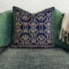 Navy Blauwe Velvet Kussenhoezen – Termeh Ontwerp (Set van 2)
