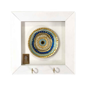 Decoratieve houten wand-sleutelhanger met ontwerp Cheshm Nazar C2