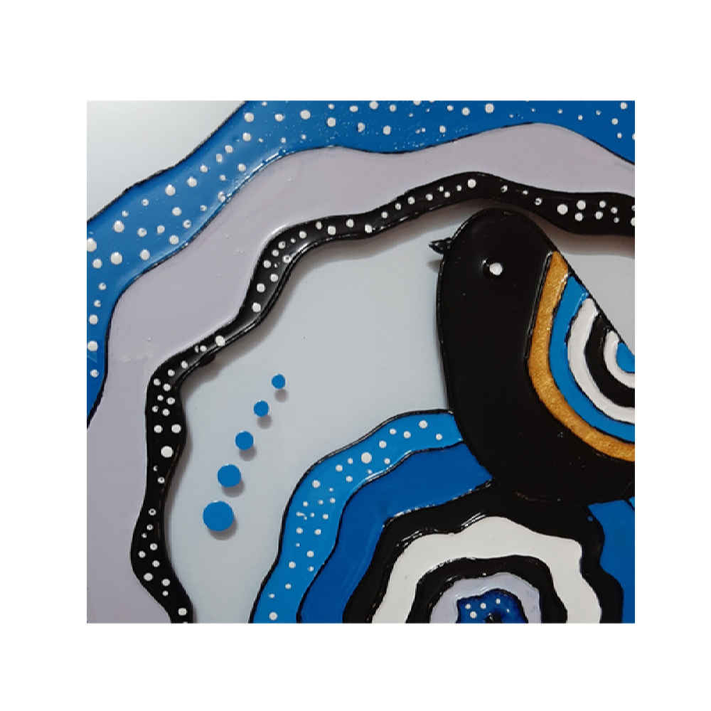 Decoratieve houten wand-sleutelhanger met ontwerp Cheshm Nazar EH22