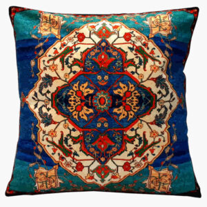 Blauwe Etnische Velvet Kussenhoezen – Haris Model (Set van 2)