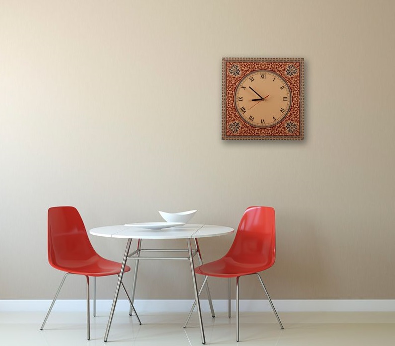 Handgemaakte Perzische houten wandklok model Slimi