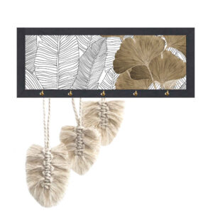 Decoratieve houten wand-sleutelhanger met ontwerp Boho