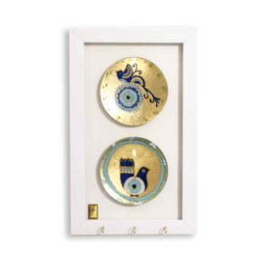 Decoratieve houten wand-sleutelhanger met ontwerp Cheshm Nazar