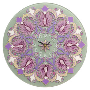 Glas-in-lood Wandklok met Bloemenpatroon Nasim