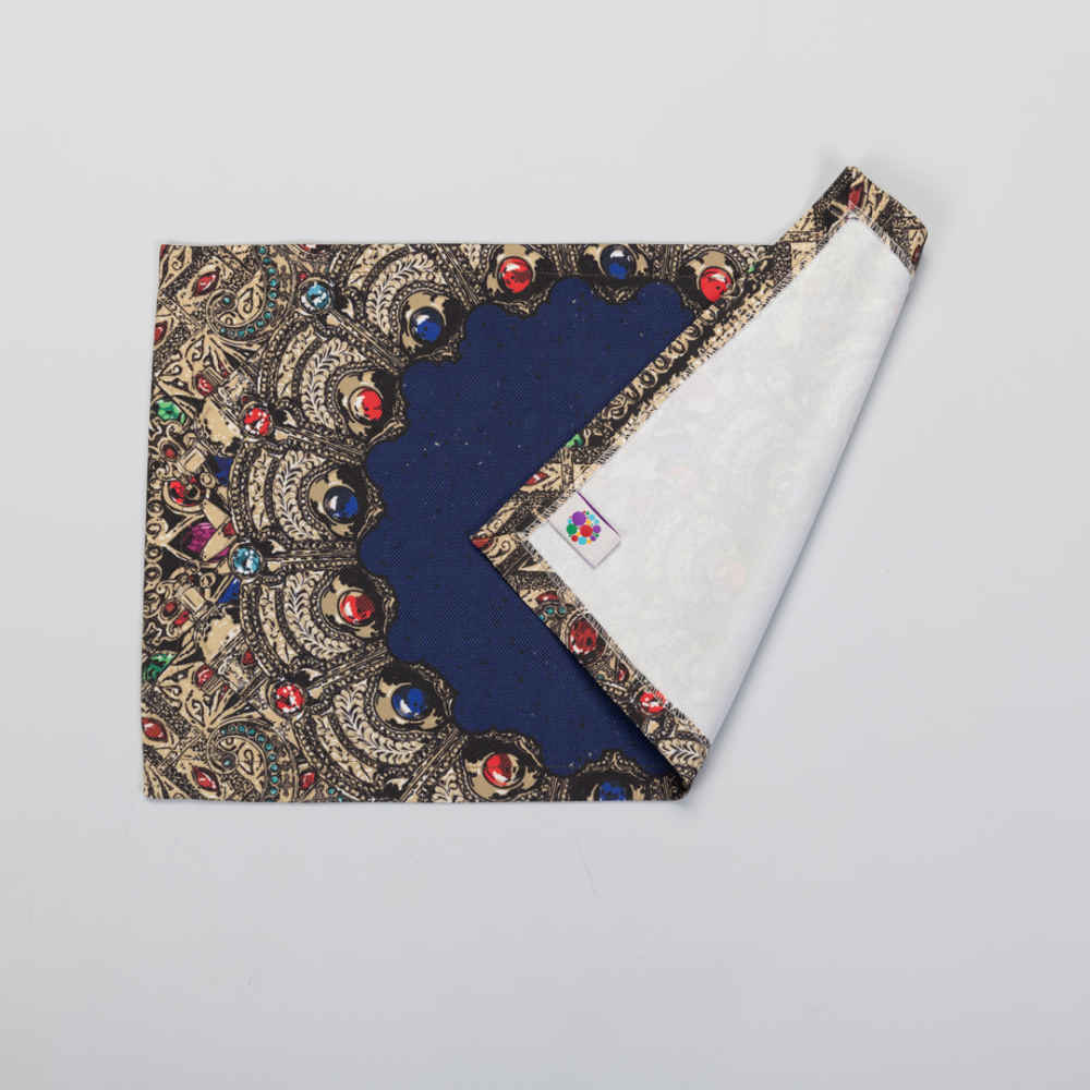 Set van 4 Blauwe Stoffen Placemats – Model Gohar Bloemen