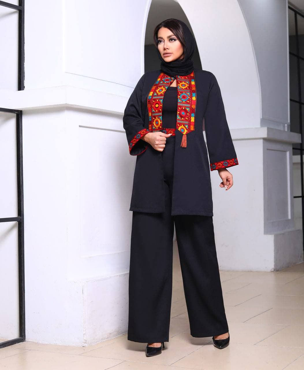 Perzische Manto & Broek Set – Traditioneel Grijs