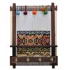 Handgemaakte Perzische houten wand-sleutelhanger – Tapijtweefmachine